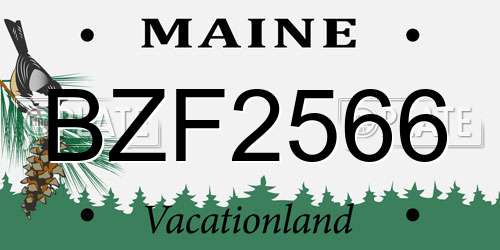 BZF2566 Maine License Plate