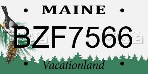 BZF7566 Maine License Plate