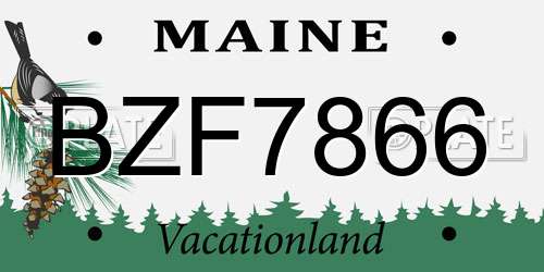 BZF7866 Maine License Plate