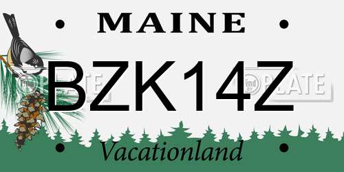 BZK14Z Maine License Plate