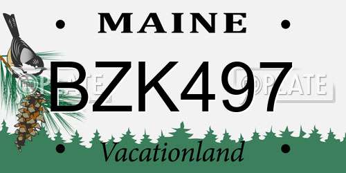 BZK497 Maine License Plate