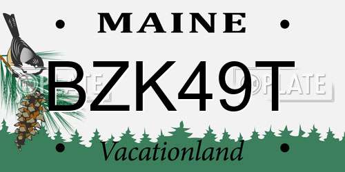 BZK49T Maine License Plate