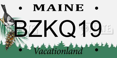 BZKQ19 Maine License Plate