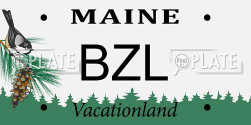 BZL Maine License Plate