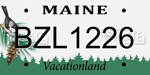 BZL1226 Maine License Plate