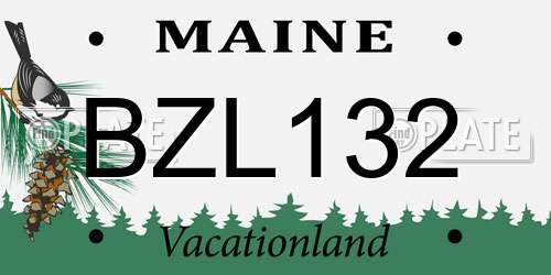 BZL132 Maine License Plate