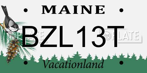 BZL13T Maine License Plate