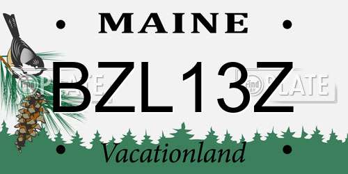 BZL13Z Maine License Plate