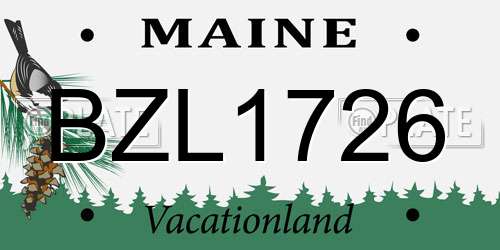 BZL1726 Maine License Plate