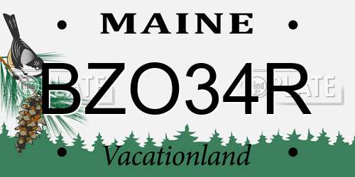 BZO34R Maine License Plate