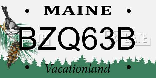 BZQ63B Maine License Plate