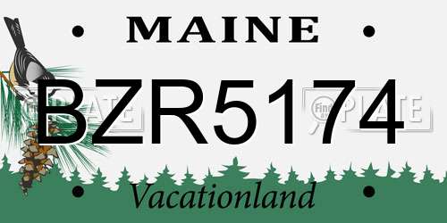 BZR5174 Maine License Plate