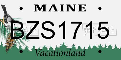 BZS1715 Maine License Plate