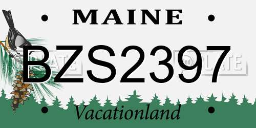 BZS2397 Maine License Plate