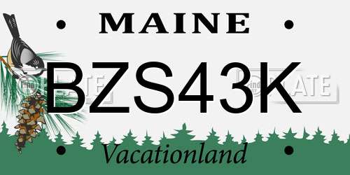 BZS43K Maine License Plate