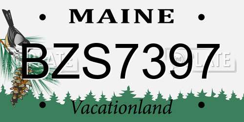 BZS7397 Maine License Plate
