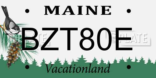 BZT80E Maine License Plate