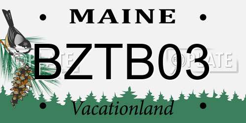 BZTB03 Maine License Plate
