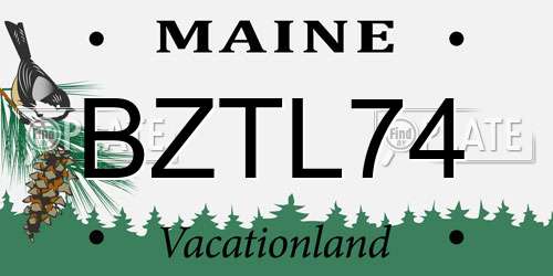 BZTL74 Maine License Plate