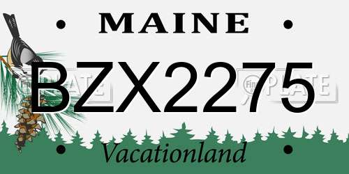 BZX2275 Maine License Plate