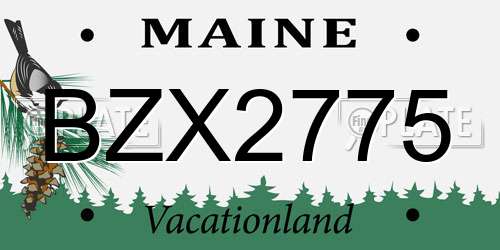 BZX2775 Maine License Plate