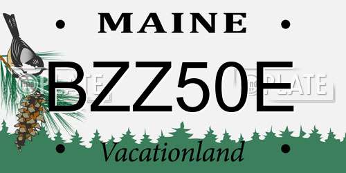 BZZ50E Maine License Plate