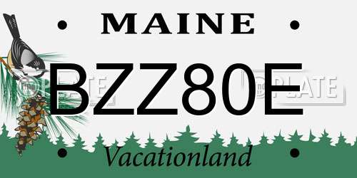 BZZ80E Maine License Plate