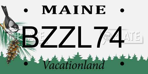 BZZL74 Maine License Plate