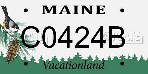 C0424B Maine License Plate