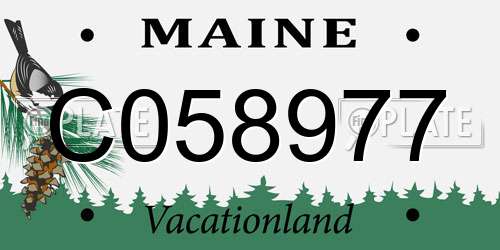 C058977 Maine License Plate