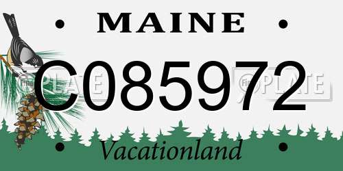 C085972 Maine License Plate