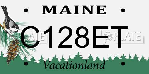 C128ET Maine License Plate