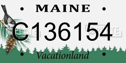 C136154 Maine License Plate