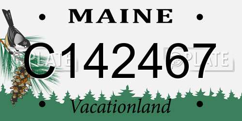 C142467 Maine License Plate