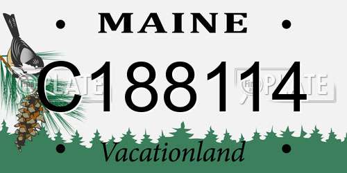 C188114 Maine License Plate
