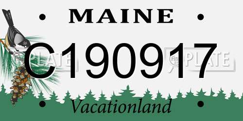 C190917 Maine License Plate
