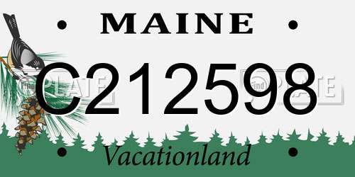 C212598 Maine License Plate