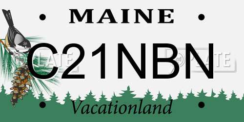 C21NBN Maine License Plate