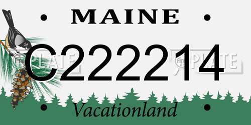 C222214 Maine License Plate