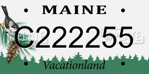 C222255 Maine License Plate