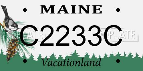 C2233C Maine License Plate
