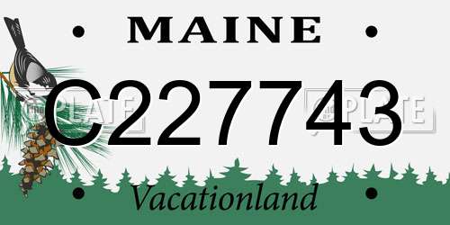 C227743 Maine License Plate