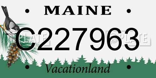 C227963 Maine License Plate