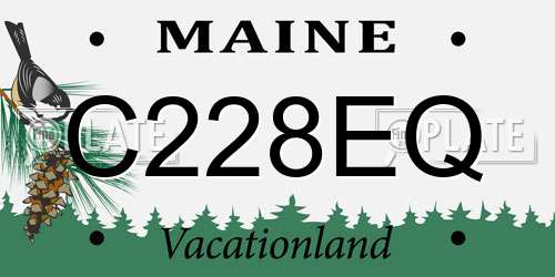 C228EQ Maine License Plate