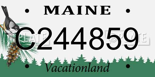 C244859 Maine License Plate