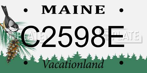 C2598E Maine License Plate
