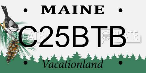 C25BTB Maine License Plate
