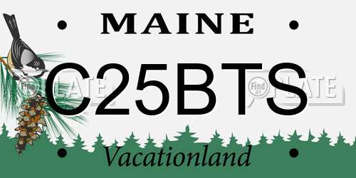 C25BTS Maine License Plate