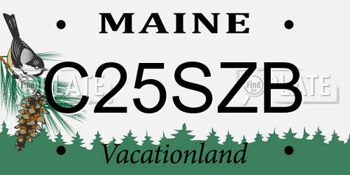 C25SZB Maine License Plate