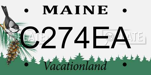 C274EA Maine License Plate
